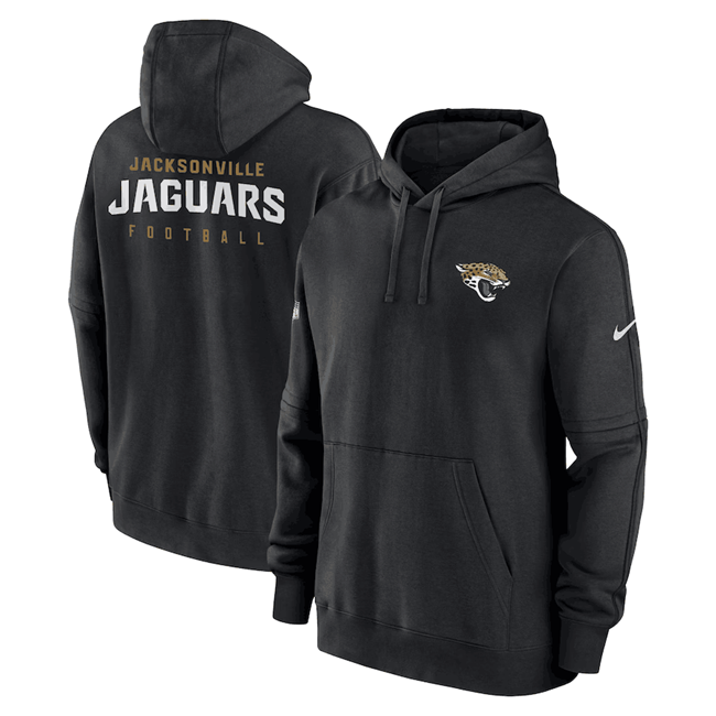 Men's Black Jacksonville Jaguars Sideline Club Fleece Pullover Hoodie